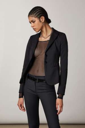 Patrizia Pepe 2-button Slim Jacket Schwarz | EDXRUC-671