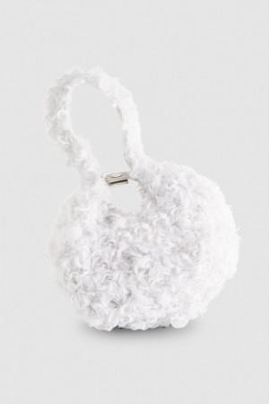 Patrizia Pepe Bangle Bag Fluffy Weiß | LGDEBC-469