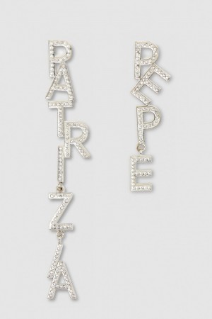 Patrizia Pepe Brass And Crystal Earrings Silber | JEFYDC-653