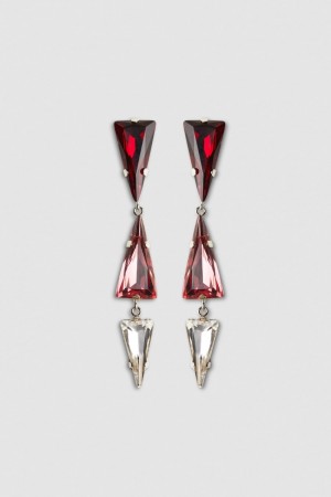 Patrizia Pepe Brass Earrings With Rhinestones Rosa | USTJKZ-567