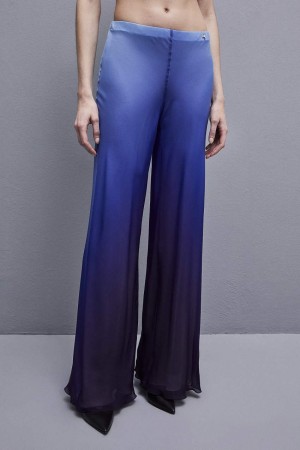 Patrizia Pepe Chiffon Pants With Degradè Print Hellblau | KDOFHV-590