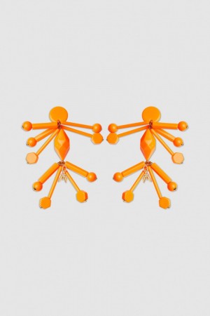 Patrizia Pepe Earrings With Techno Pop Fly Appliqué Orange | AMDCBQ-560