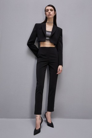 Patrizia Pepe Essential Cigarette Pants Schwarz | NTARFQ-219