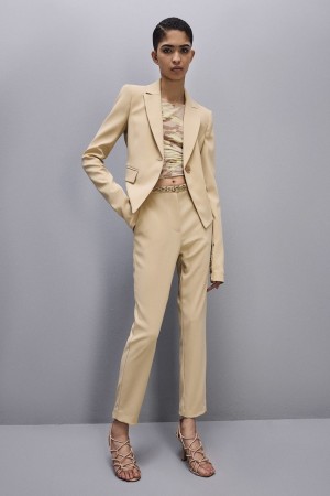 Patrizia Pepe Essential Cigarette Pants Beige | QATGUO-873