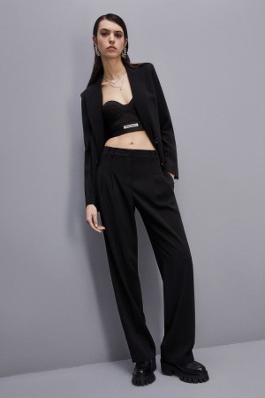 Patrizia Pepe Essential Crepe Pants Schwarz | NHMROL-469