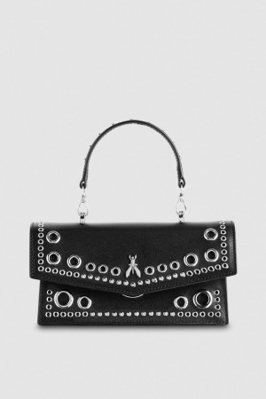 Patrizia Pepe Fly Bamby Eyelet Bag Schwarz | JNKWFQ-391