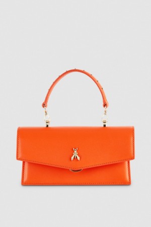 Patrizia Pepe Fly Bamby Leather Shoulder Bag Orange | MRAVPU-912