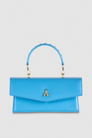 Patrizia Pepe Fly Bamby Leather Shoulder Bag Hellblau | RVGHKL-567