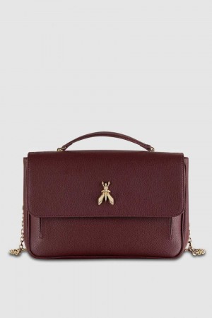 Patrizia Pepe Fly Leather Shoulder Bag With Chain Lila | MJVGSC-093