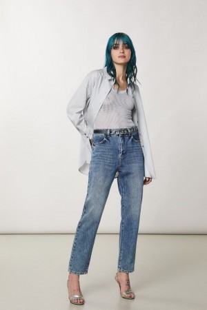 Patrizia Pepe High Waist Denim Pants Blau | WINPCB-958