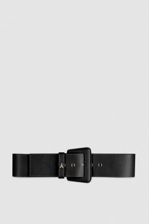 Patrizia Pepe High-waisted Belt With Leather Lining Schwarz | RXVSTA-273