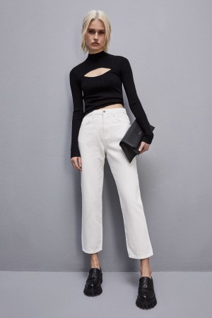 Patrizia Pepe High-waisted Denim Pants Weiß | DTOBUV-752