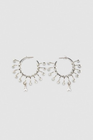 Patrizia Pepe Hoop Earrings With Rings Silber | YJPMES-296