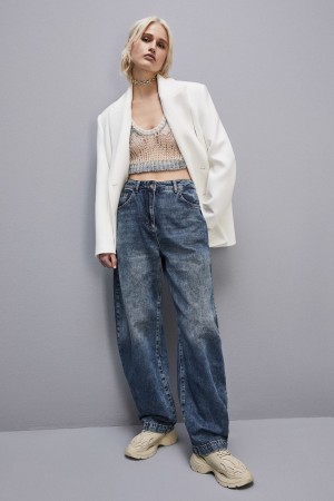 Patrizia Pepe Low Waist Balloon Denim Pants Hellblau | WFUGLD-946