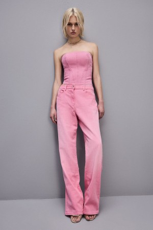 Patrizia Pepe Low Waist Straight Pants Rosa | HXIMLQ-196