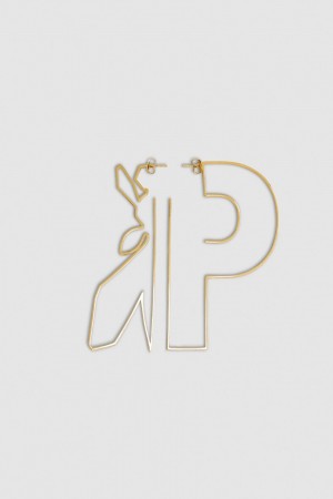 Patrizia Pepe Metal Maxy Fly Brass Earrings Gold | JUHYPI-063