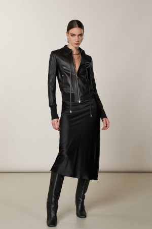 Patrizia Pepe Nappa Lambskin Jacket Schwarz | NXSIGY-021