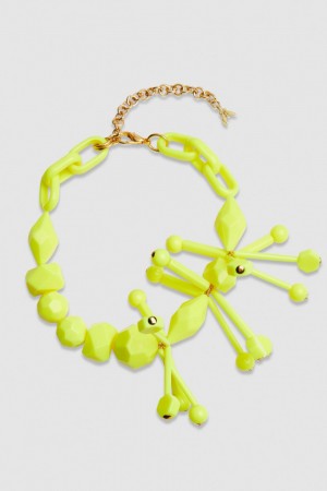 Patrizia Pepe Necklace With Techno Pop Fly Appliqué Gelb | RABCWI-289