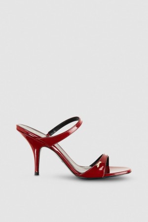 Patrizia Pepe Patent Leather Heeled Sandals Rot | HODGPU-784