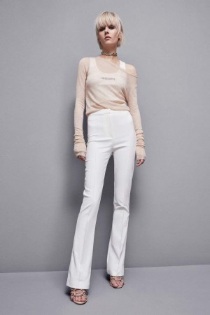 Patrizia Pepe Slim Flare Pants Weiß | UKFHQA-462