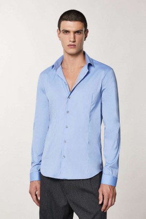 Patrizia Pepe Stretch Poplin Shirt Hellblau | RVILUE-973