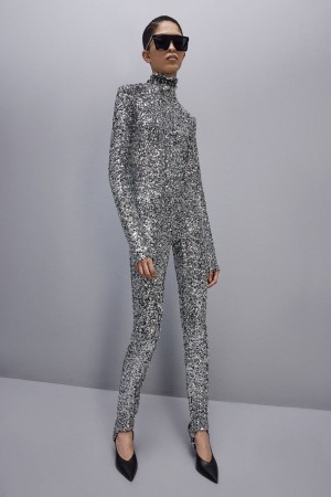 Patrizia Pepe ﻿turtleneck Sequined Jumpsuit Grau | YEHMFZ-164