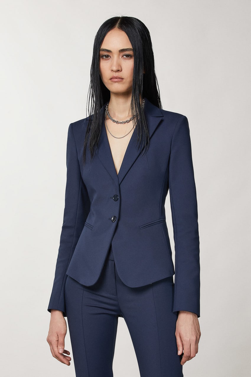 Patrizia Pepe 2-button Slim Jacket Blau | CTKBFL-372