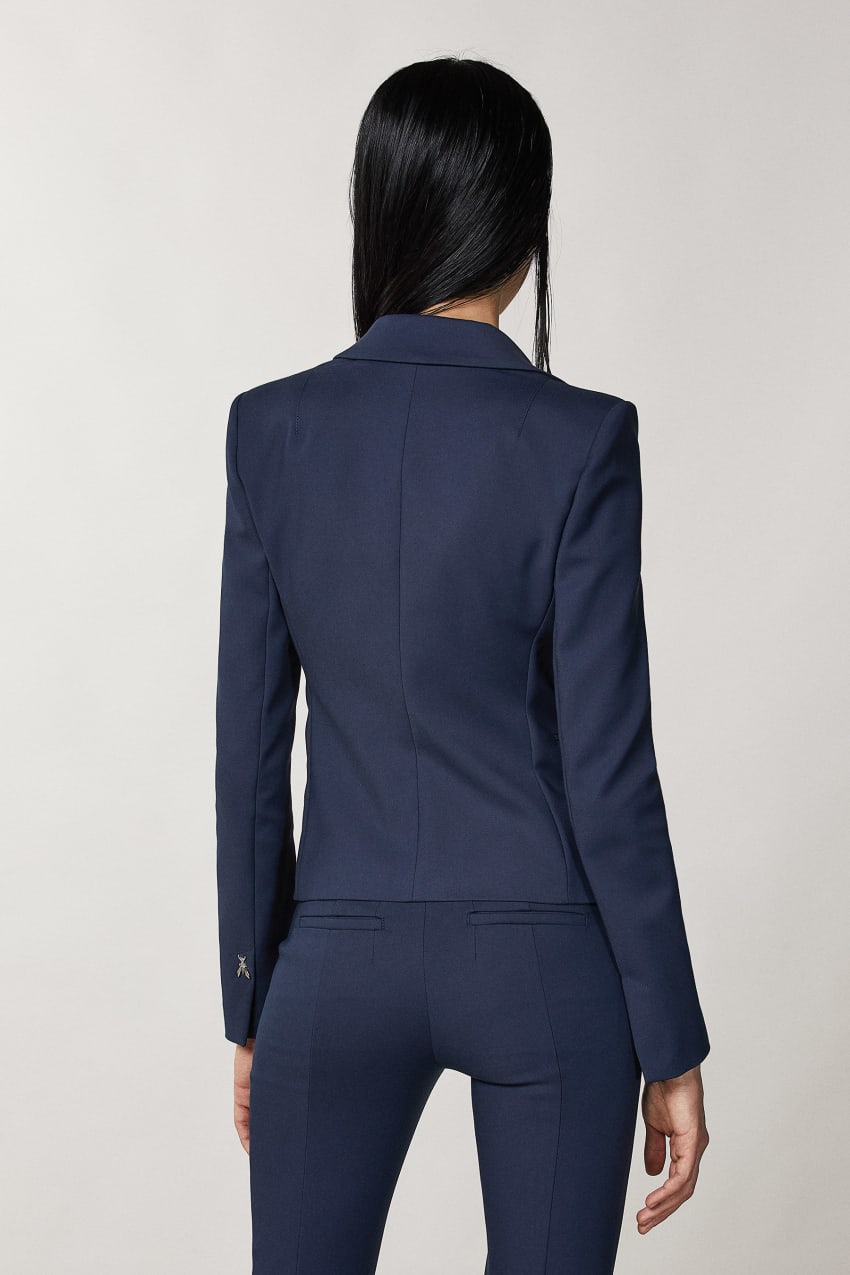 Patrizia Pepe 2-button Slim Jacket Blau | CTKBFL-372