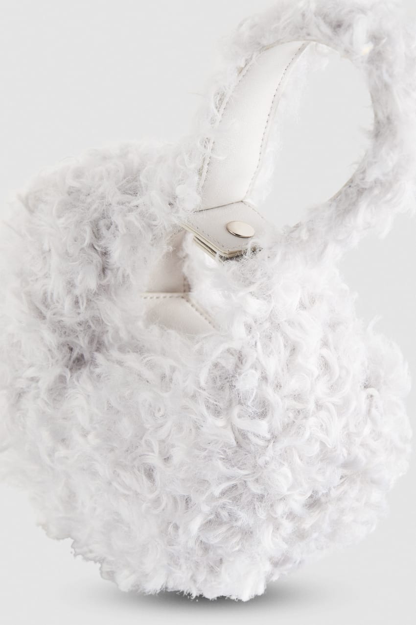 Patrizia Pepe Bangle Bag Fluffy Weiß | LGDEBC-469