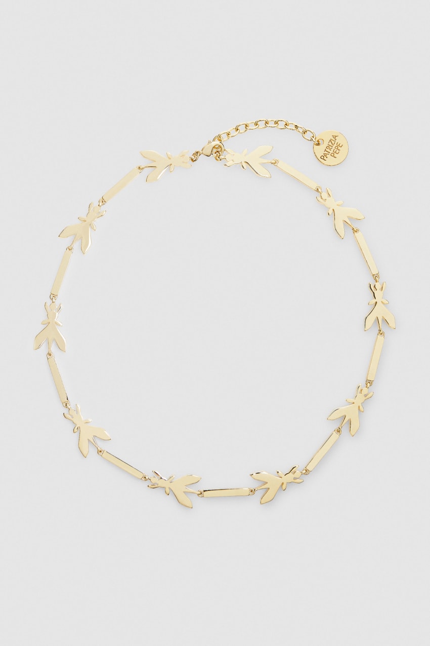 Patrizia Pepe Brass Chocker Necklace Gold | THWPDY-084