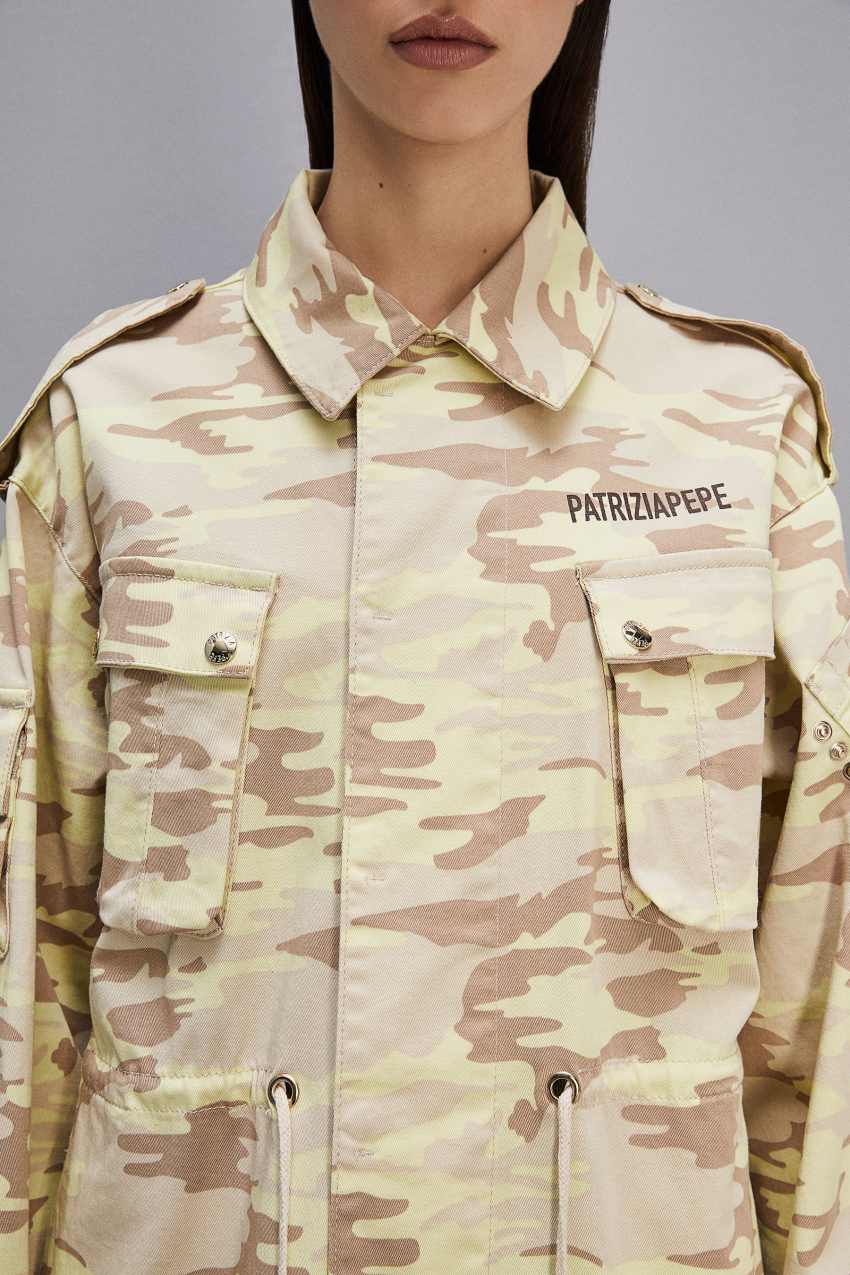 Patrizia Pepe Camouflage Over Jacket Militare | QLITZH-713