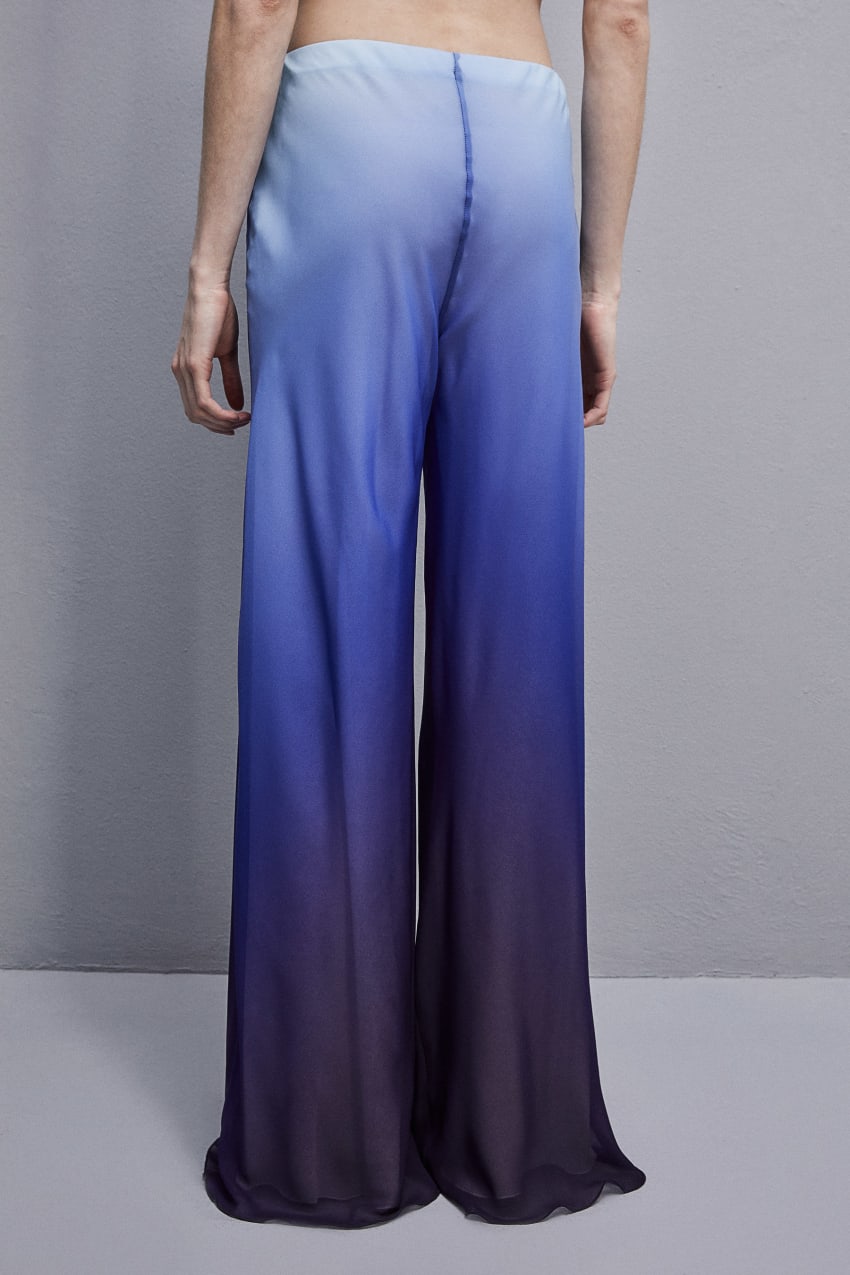 Patrizia Pepe Chiffon Pants With Degradè Print Hellblau | KDOFHV-590