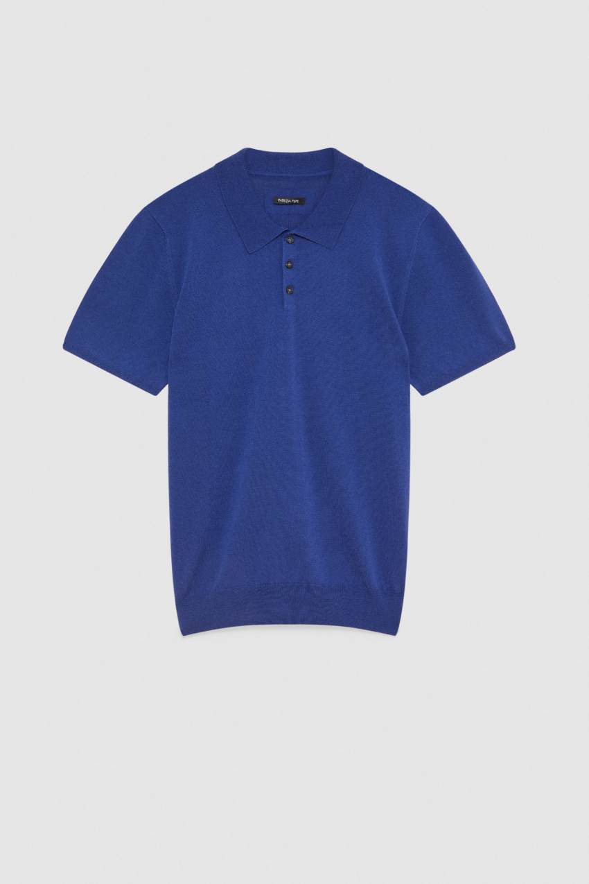 Patrizia Pepe Cotton Blend Polo Shirt Hellblau | ZLYPKB-259