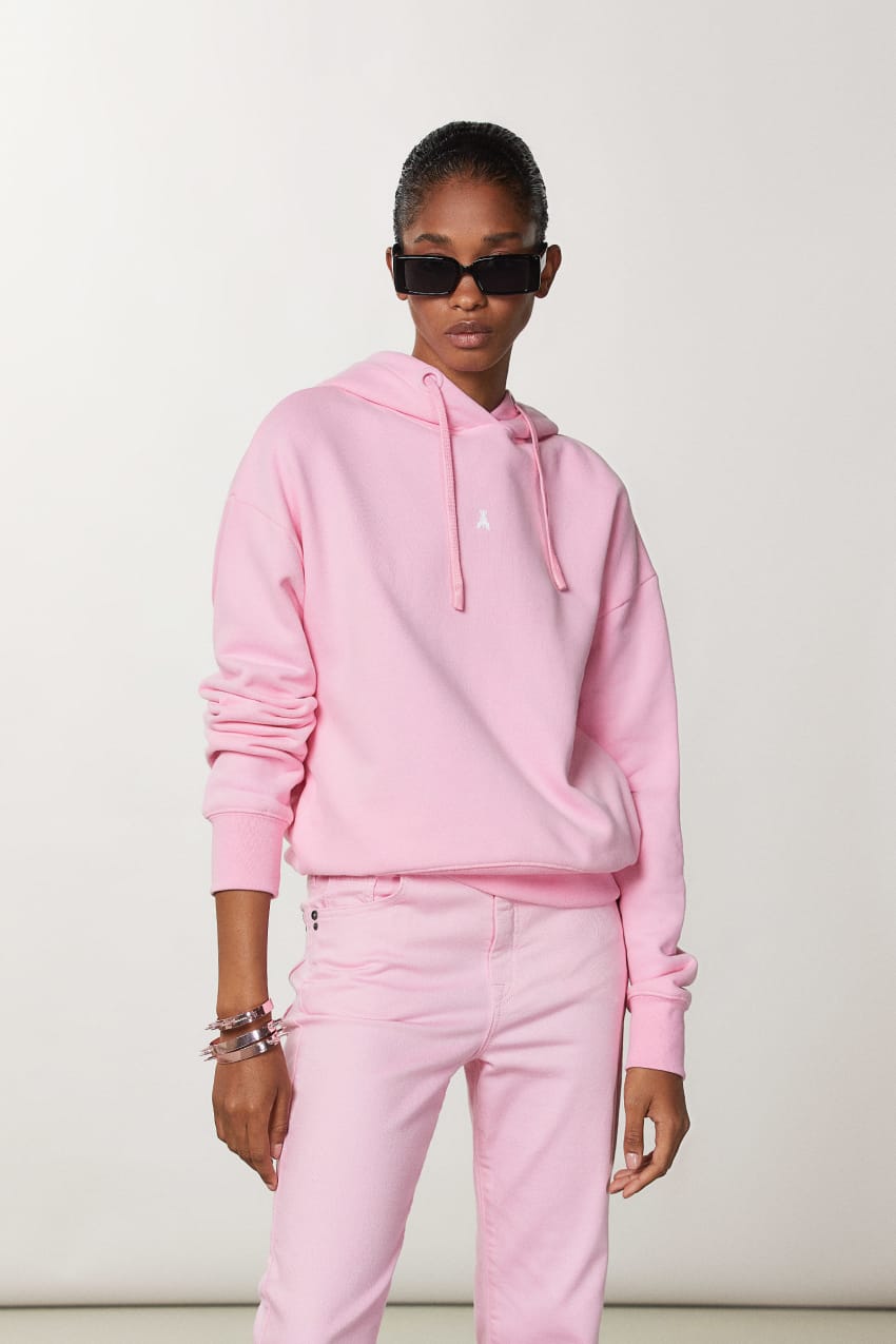 Patrizia Pepe Cotton Sweatshirt With Hood Rosa | APGKLD-506