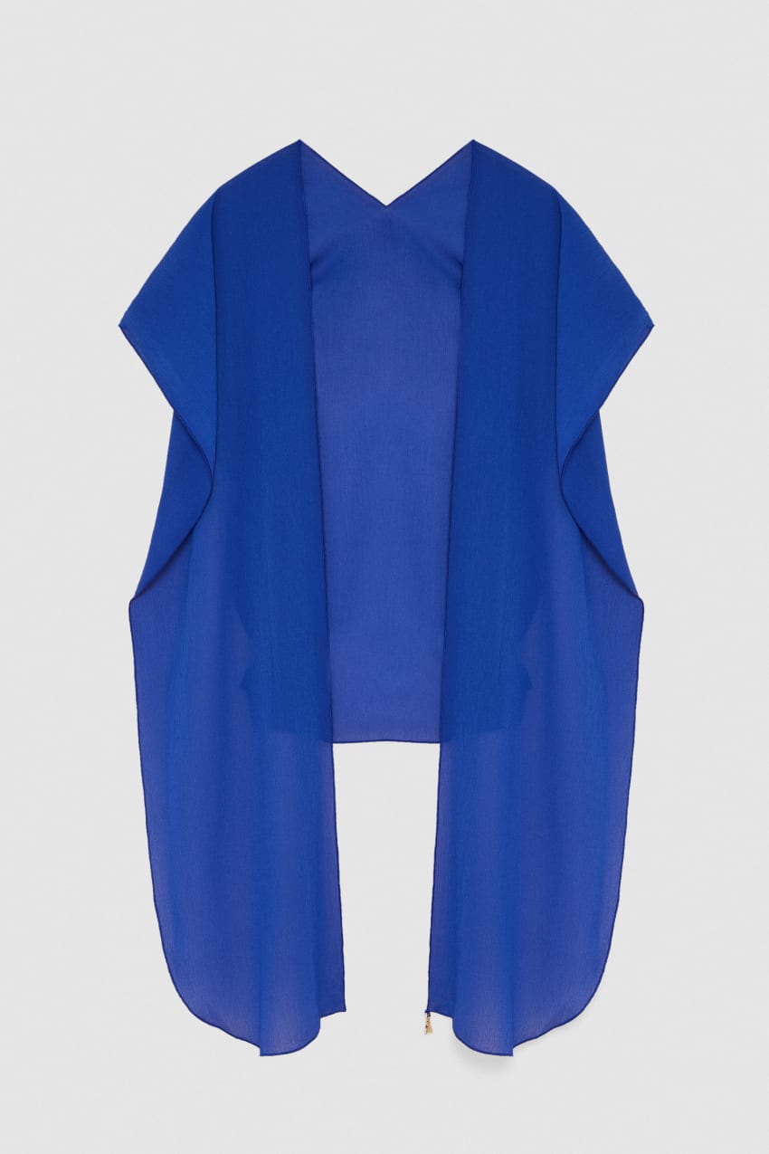 Patrizia Pepe Crepe Stole With Fly Detail On The Tip Hellblau | LZMFWP-860