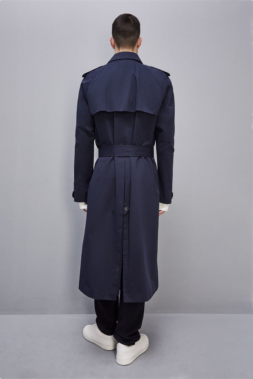 Patrizia Pepe Double-breasted Cotton Gabardine Trench Coat Blau | WPBRZD-064