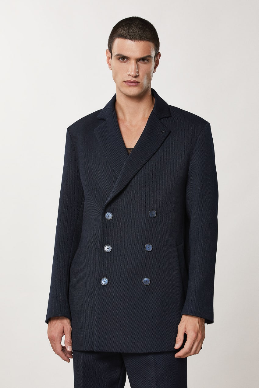 Patrizia Pepe Double-breasted Padded Coat Blau | MQIVPZ-924