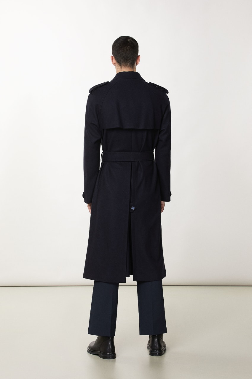 Patrizia Pepe Double-breasted Wool-blend Trench Coat Blau | NGJQHS-934