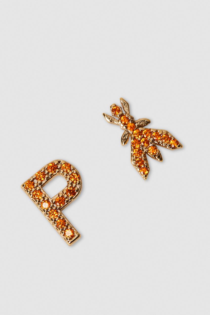 Patrizia Pepe Earrings With Rhinestones Orange | TABGJW-640