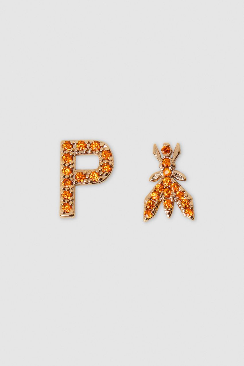 Patrizia Pepe Earrings With Rhinestones Orange | TABGJW-640