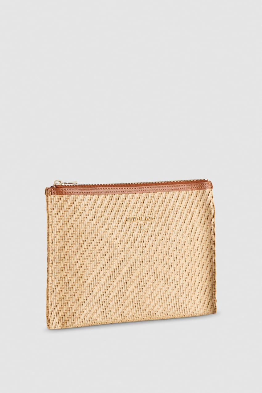 Patrizia Pepe Envelope Bag In Woven Fabric Braun | KZDHUI-938