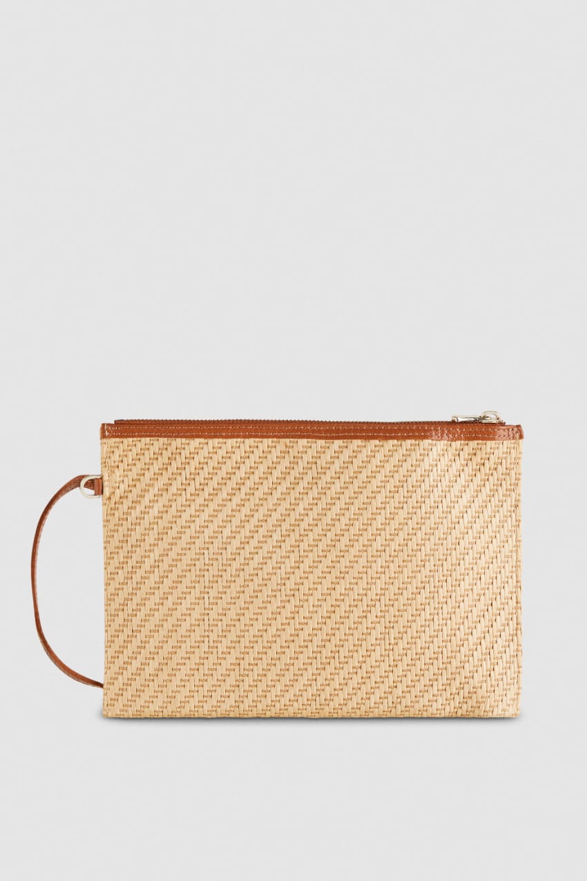 Patrizia Pepe Envelope Bag In Woven Fabric Braun | KZDHUI-938