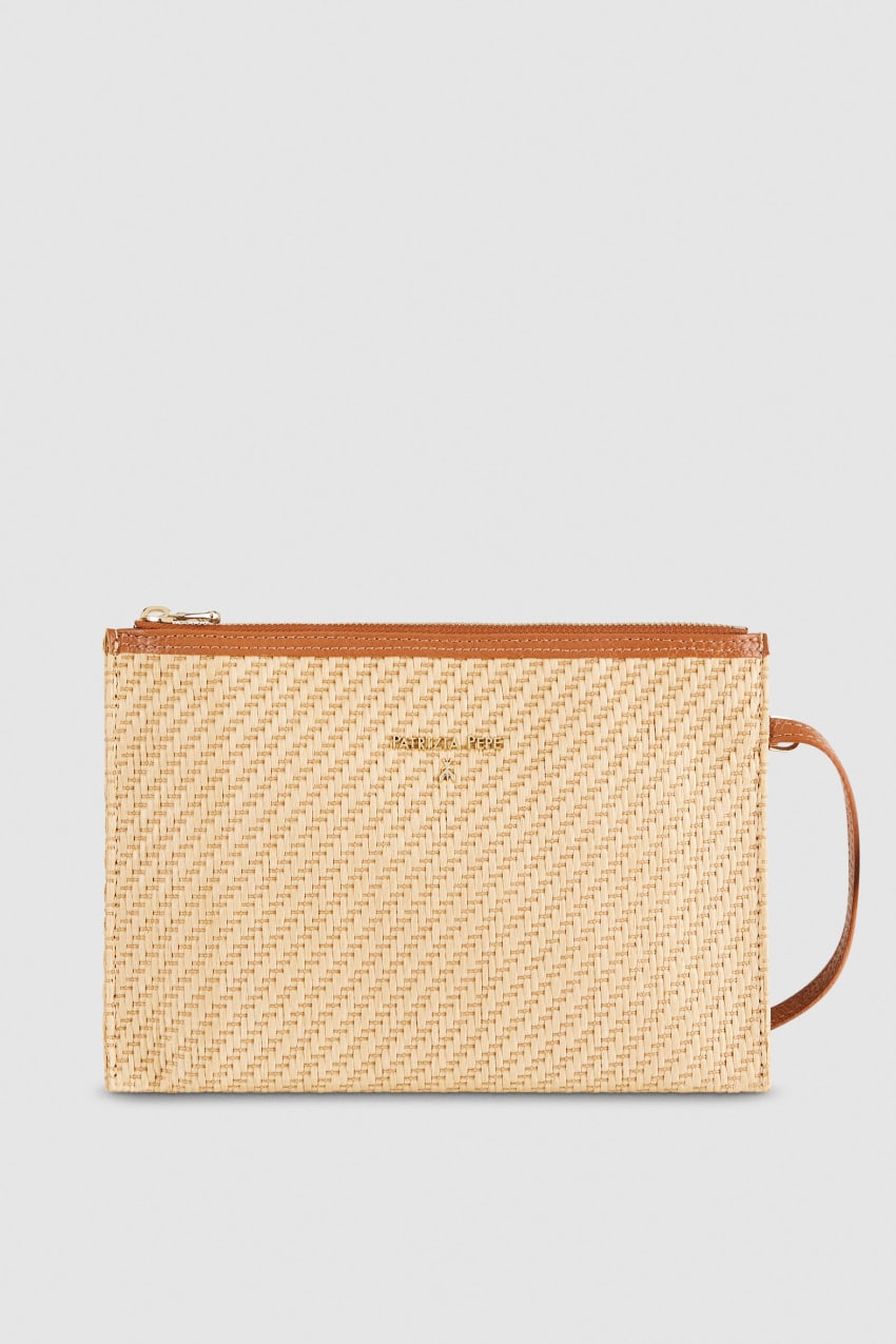 Patrizia Pepe Envelope Bag In Woven Fabric Braun | KZDHUI-938