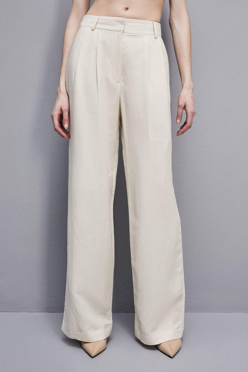 Patrizia Pepe Essential Certified Viscose Pants Weiß | MKUVSQ-165