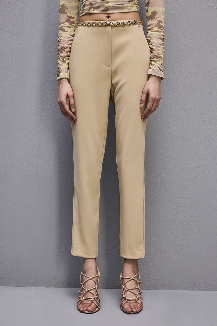 Patrizia Pepe Essential Cigarette Pants Beige | QATGUO-873