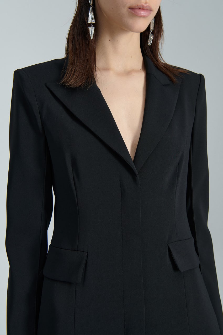 Patrizia Pepe Essential Crepe Dress Jacket Schwarz | XDEQLY-701