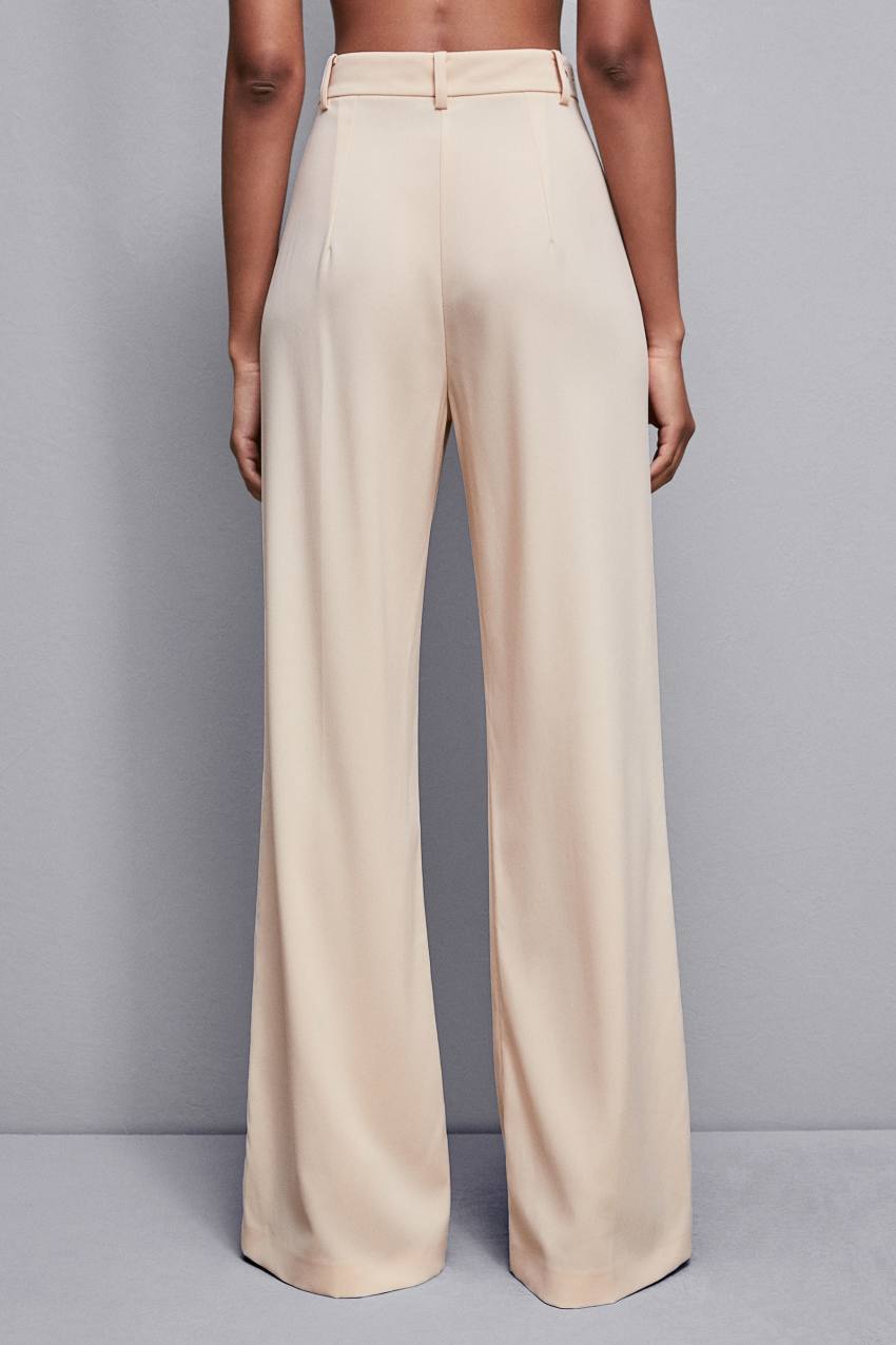 Patrizia Pepe Essential Crepe Palazzo-fit Pants Beige | XHIEWZ-327