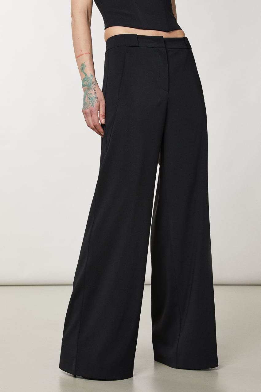 Patrizia Pepe Essential Palazzo Pants Schwarz | TZUKGO-462