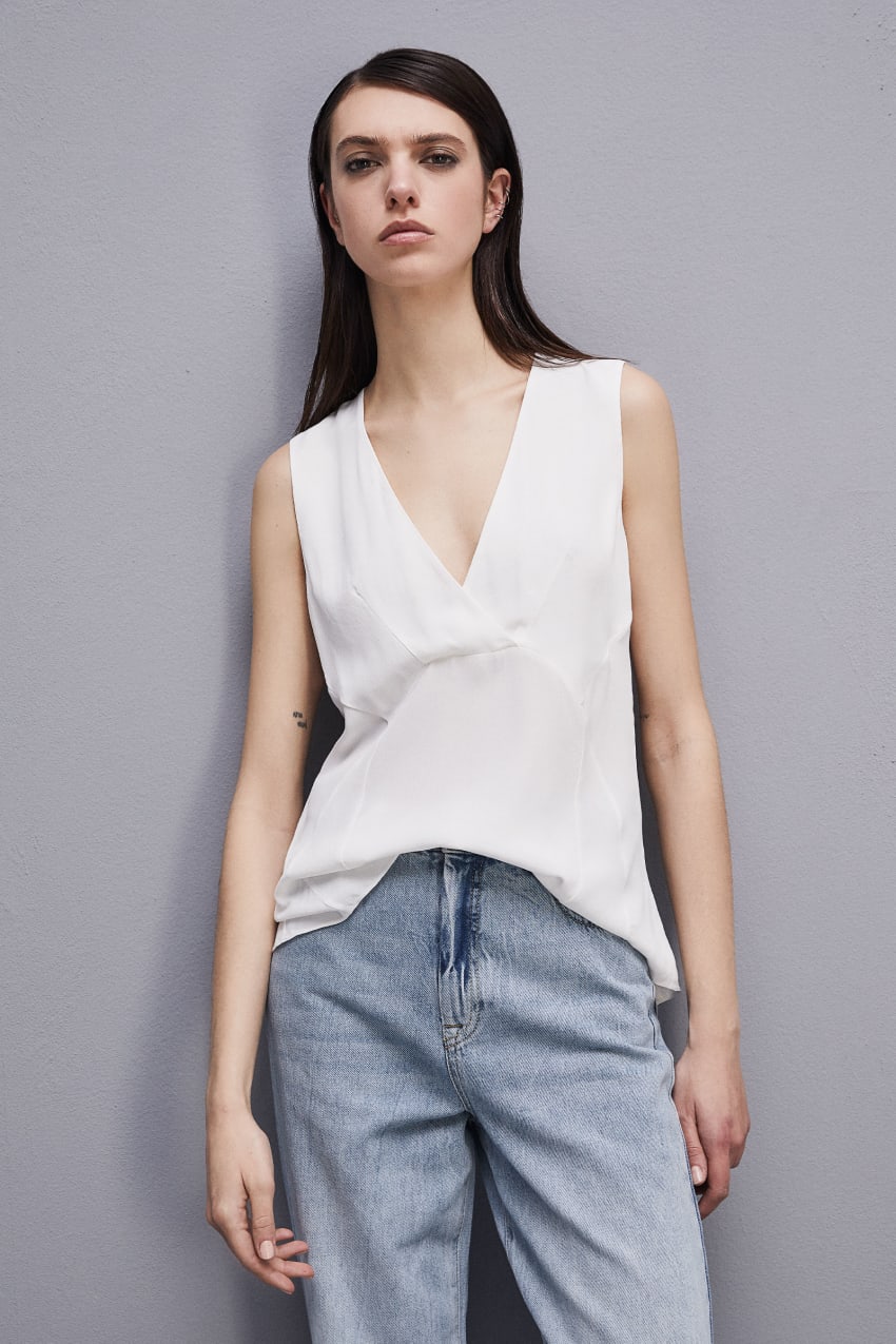 Patrizia Pepe Essential Sleeveless Top Weiß | RILDFT-013