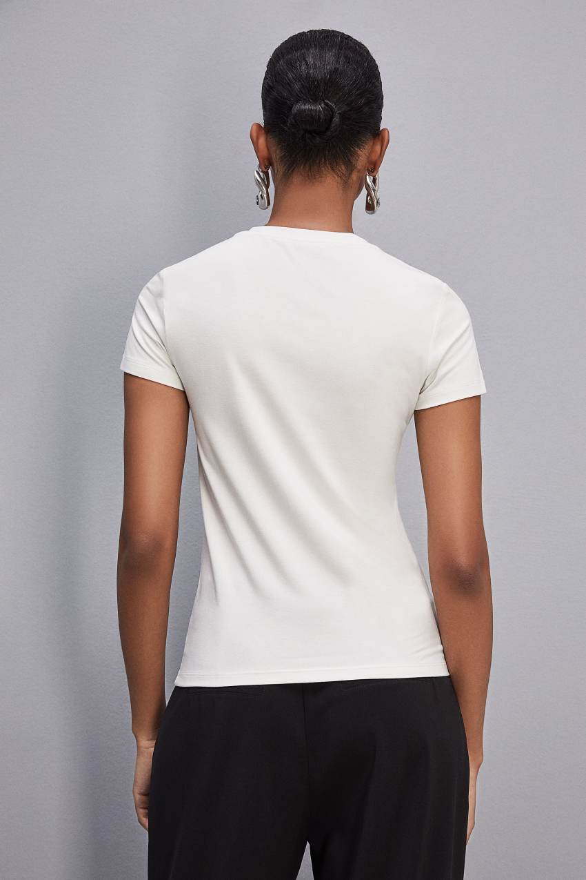 Patrizia Pepe Essential T-shirt Weiß | TDKJOY-504